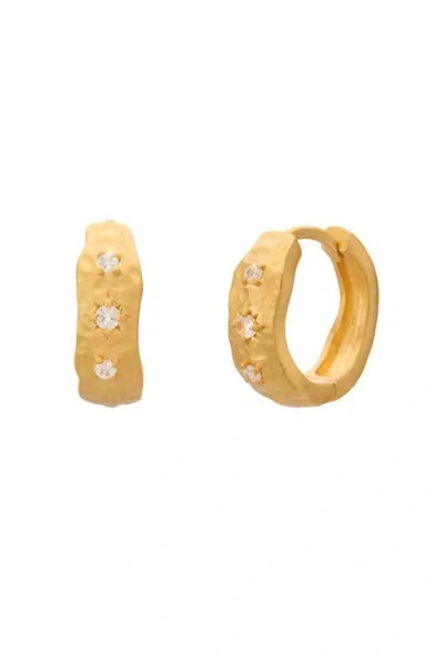 Murkani Cosmic Love Huggie With White Topaz In Gold