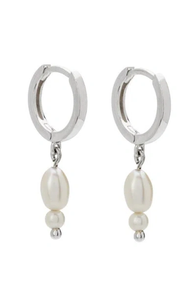 Murkani Double Pearl Huggies In Metallic