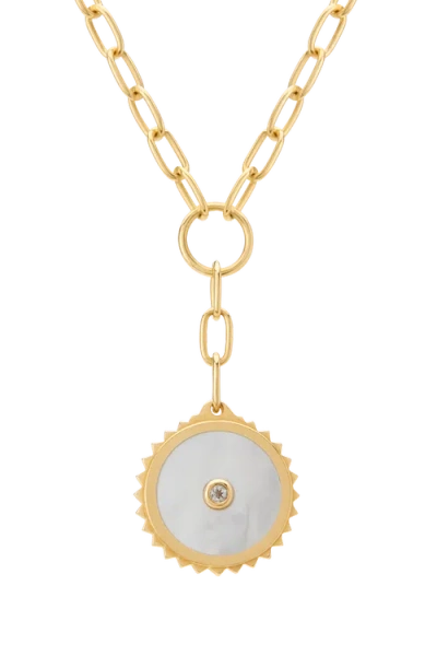 Murkani Halcyon Shield Drop Necklace In Gold