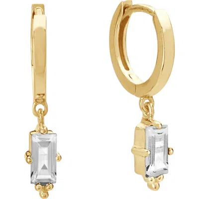 Murkani Huggies With Hanging Baguette In Gold
