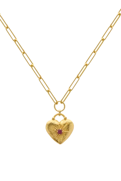 Murkani Love You Small Heart Necklace In Gold