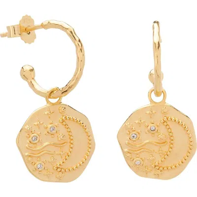 Murkani Night Sky Pendant Hoop Earrings In Gold