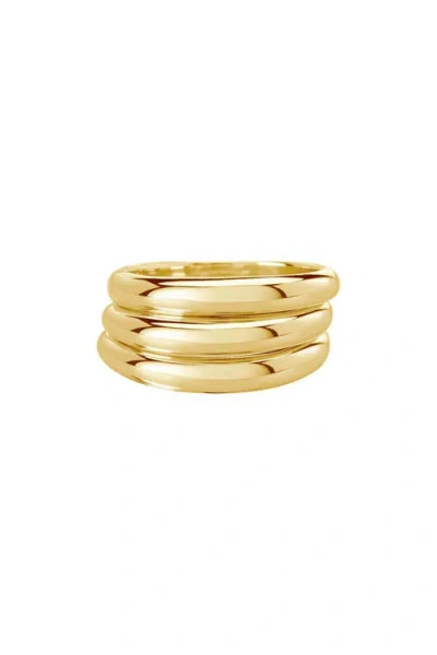 Murkani Vintage Wave Ring (set Of 3) 6 In Gold