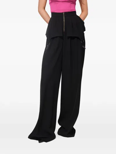 Murmur Blaze Peplum-waist Trousers In Red