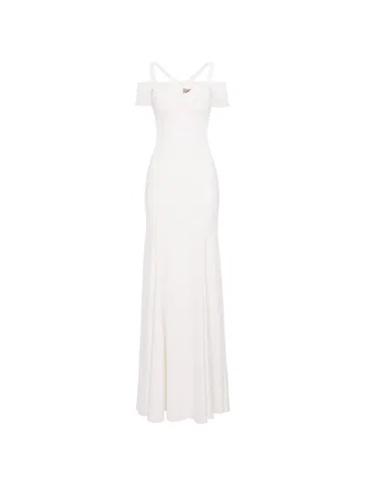 Murmur Candy Cold-shoulder Maxi Dress In White