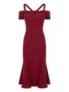 Murmur Candy V-neck Midi Dress In Red