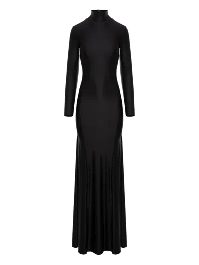 Murmur Cast Long-sleeve Maxi Dress In Black