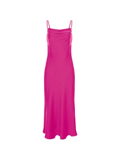 Murmur Cowl-neck Slip Midi Dress In Multi
