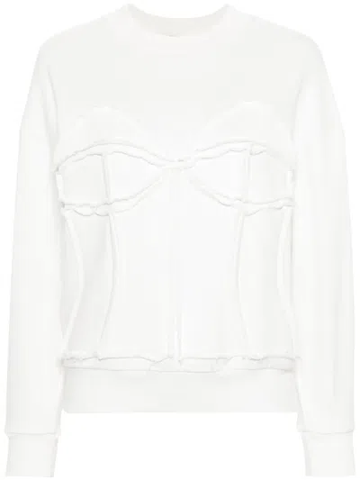 Murmur Deconstructed Longsleeved Sweatshirt In White