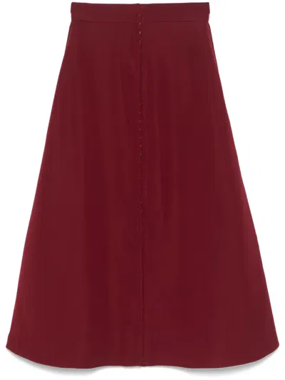Murmur Diversion Midi Skirt In Red