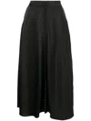 Murmur Diversion Satin A-line Midi Skirt In Black