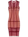 Murmur Figure Midi Dress In Red