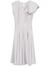 Murmur Flap Midi Dress In Grey