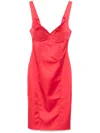 Murmur Haze Midi Dress In Red