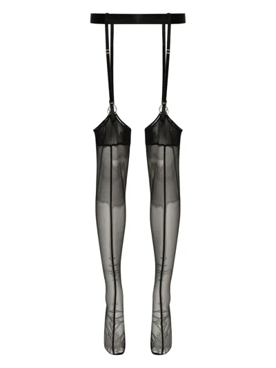 Murmur Hold-up Mesh Stockings In Black