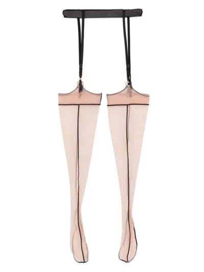 Murmur Hold Up Stockings In Pink