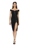 Murmur Off-shoulder Hook Fastening Midi Dress