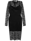 Murmur Mist Midi Dress In Black