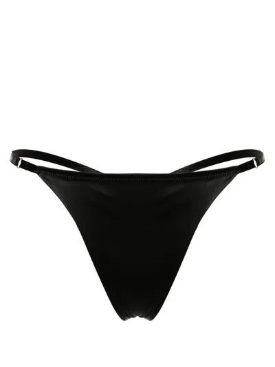Murmur Nostalgic Satin Thong In Black