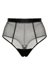 Murmur Sculpt Sheer High-waisted Briefs In Black