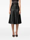 Murmur Underline Stitched Zip Skirt In Black