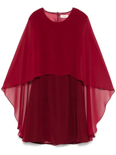Murmur Veil Mini Dress In Red
