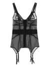 Murmur Zest Panelled Sheer Corset In Black