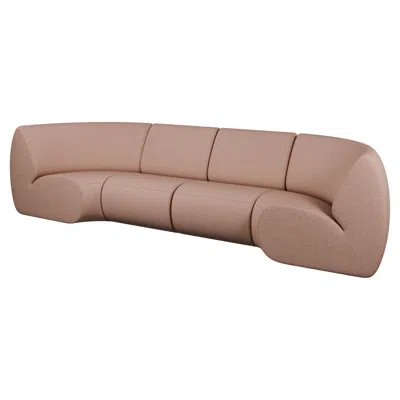 Pre-owned Murmurio Modular Four-seater Hanabira Sofa By Maker , In Easy Clean Coral Fabric In Red