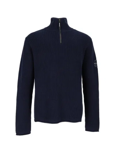 Murphy & Nye Blue Nights Fender Ribbed Half-zip Sweater