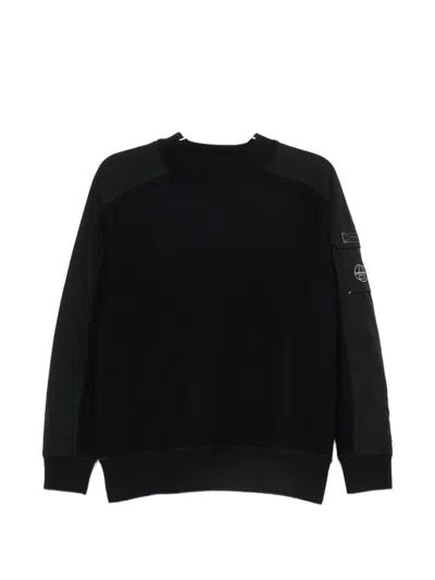 Murphy & Nye Contrast-panel Flap-pocket Sweater In Blue