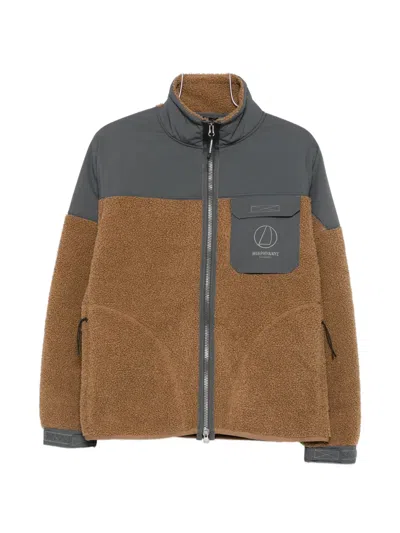 Murphy & Nye Fleece-texture Panelled Jacket In Brown