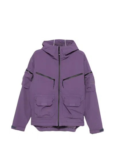 Murphy & Nye Hooded Multi-pocket Jacket In Purple