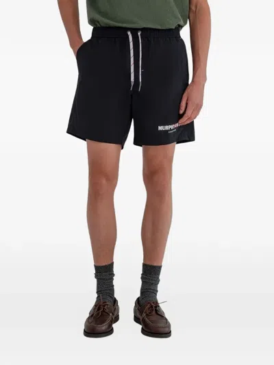 Murphy & Nye Logo-print Drawstring Shorts In Black