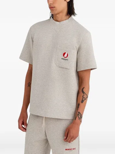 Murphy & Nye Pocket Short-sleeve Sweatshirt In Gray
