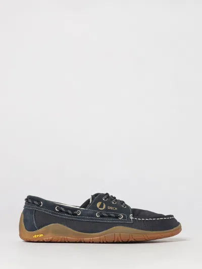 Murphy & Nye Suede And Nylon Boat Shoes With Embroidered Logo In Blue