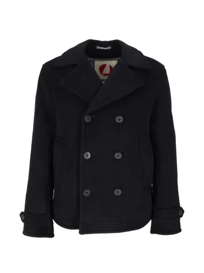 Murphy & Nye Tack Double-breasted Peacoat In Blue