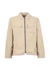 Murphy & Nye Incense Topside Textured Zipper Overshirt In Neutral