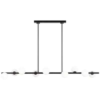 Murray Feiss Visual Comfort Studio Altair Large Linear Chandelier T4 49.25" Aged Iron