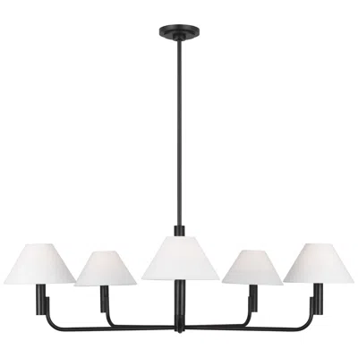 Murray Feiss Visual Comfort Studio Colfax Large Chandelier Torpedo 40.5" Aged Iron