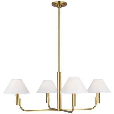Murray Feiss Visual Comfort Studio Colfax Medium Chandelier B10 34.5" Burnished Brass