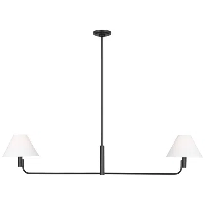 Murray Feiss Visual Comfort Studio Colfax Medium Linear Chandelier B10 54.5" Aged Iron
