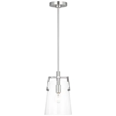 Murray Feiss Visual Comfort Studio Crofton Small Pendant A19 7.75" Brushed Nickel