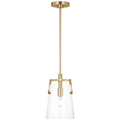 Murray Feiss Visual Comfort Studio  Crofton Small Pendant  A19  7.75"  Satin Brass