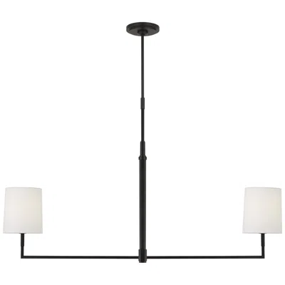 Murray Feiss Visual Comfort Studio Danica Large Linear Chandelier A19 50" Aged Iron