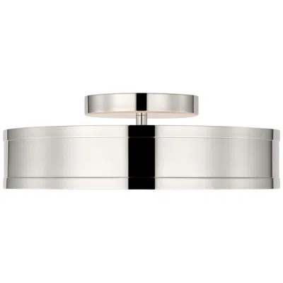 Murray Feiss Visual Comfort Studio Dupont 12 Round Semi Flush Polished Nickel Led
