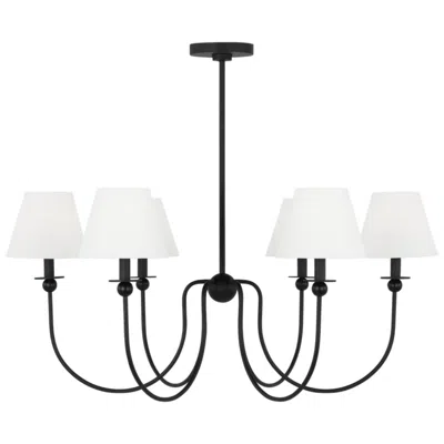 Murray Feiss Visual Comfort Studio Elsay Large Chandelier Torpedo 36.37" Black