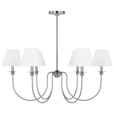 Murray Feiss Visual Comfort Studio Elsay Large Chandelier Torpedo 36.37" Brushed Nickel