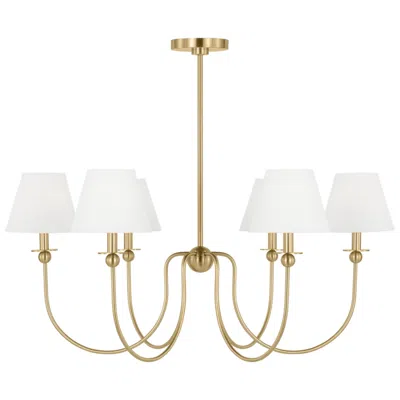 Murray Feiss Visual Comfort Studio  Elsay Large Chandelier Torpedo  36.37" Satin Brass