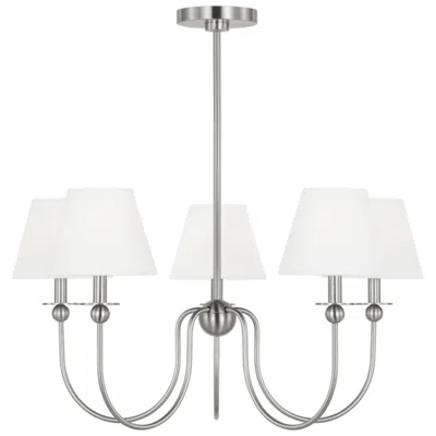 Murray Feiss Visual Comfort Studio Elsay Medium B10 Torpedo 29.75" Brushed Nickel
