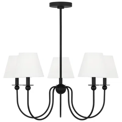 Murray Feiss Visual Comfort Studio Elsay Medium Chandelier B Torpedo 29.75" Black